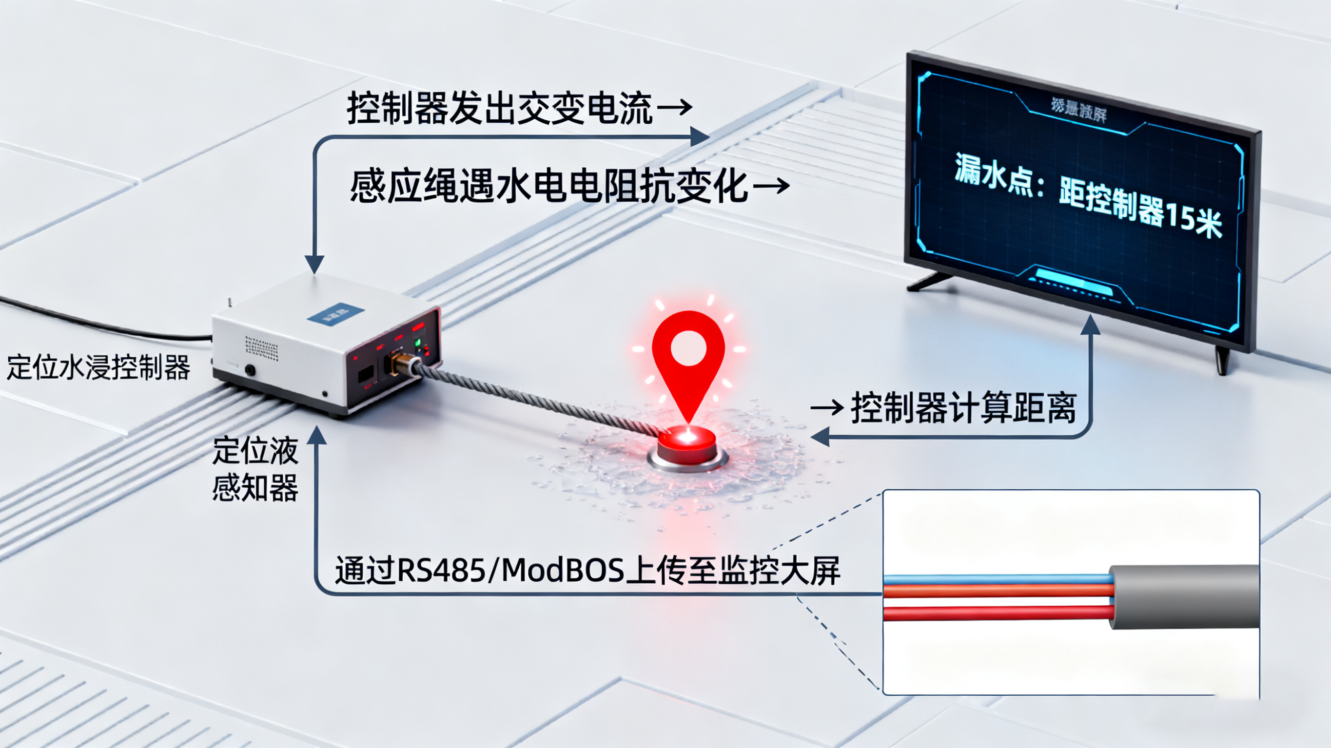 定位水浸式傳感器——從被動告警到主動防御的智能防線 定位水浸式傳感器——從被動告警到主動防御的智能防線